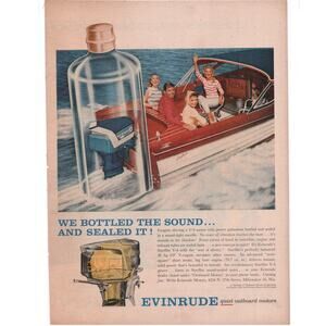 Evinrude Outboard Motor Magazine Advertisement 1958 Boating MIlwaukee Wisconsin